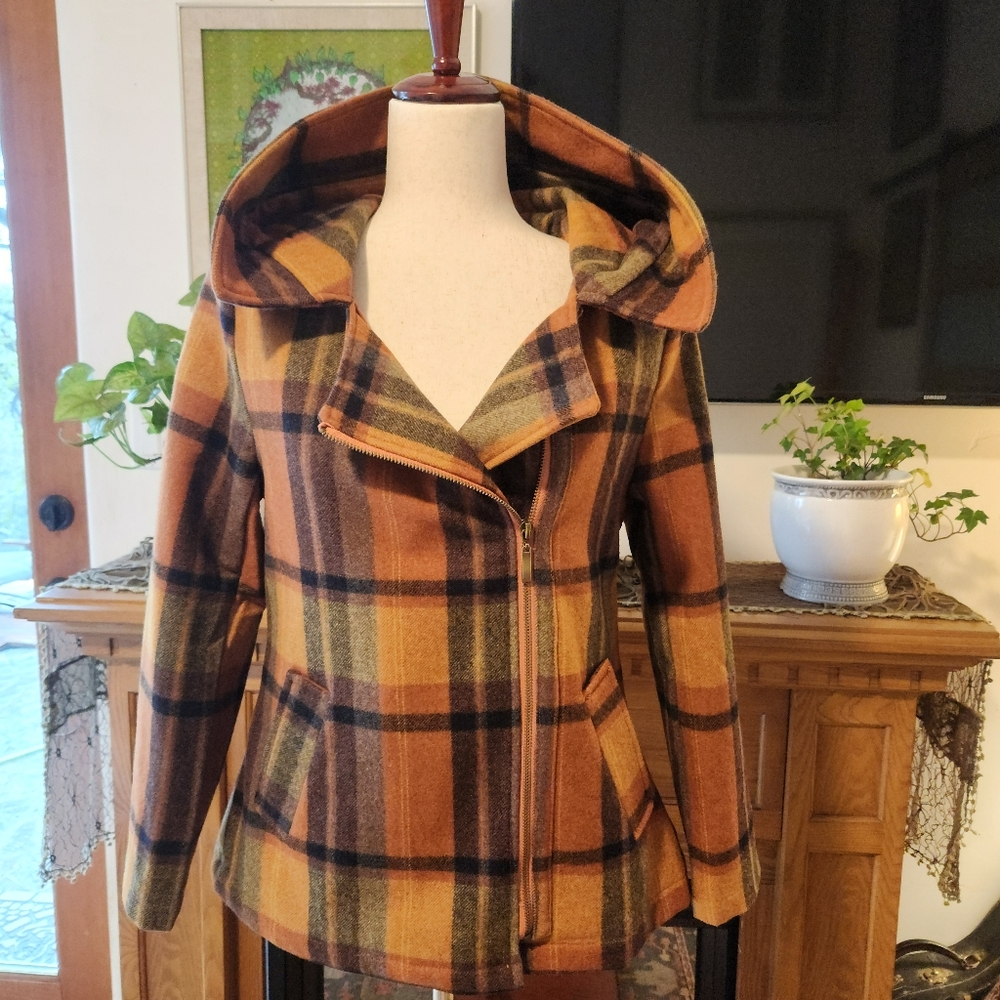 V Los Angeles Wool Plaid Jacket - Size S